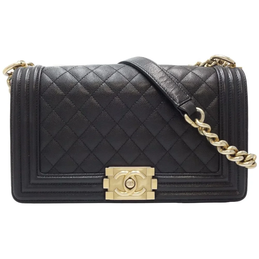 Chanel Chain Shoulder Bag Boy Caviar #132918C58B - Picture 1 of 9
